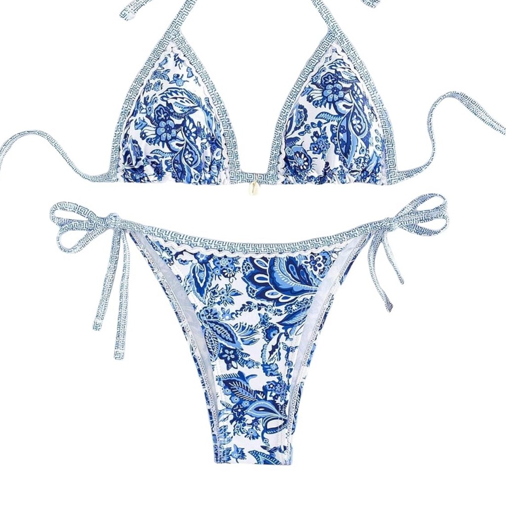 Blue Floral Bikini Set- NWOT